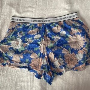 Victoria's Secret Blue Floral Boxer Shorts
